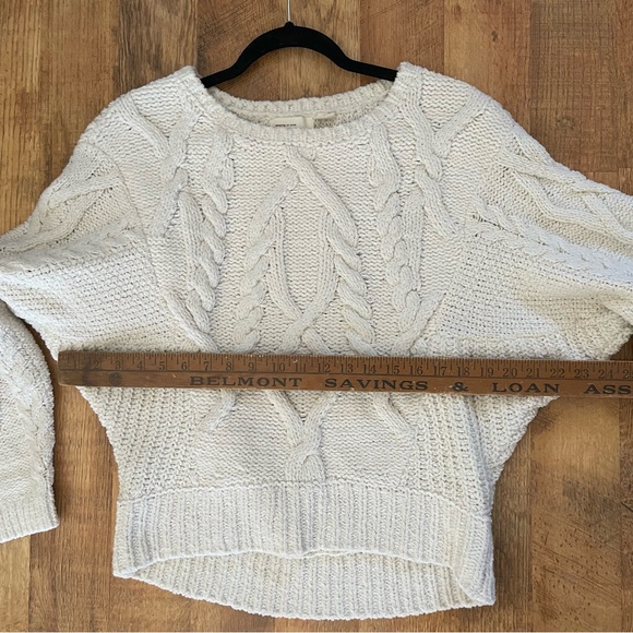 Anthropology sleeping on snow cream plush wool blend cable knit sweater sz small - Picture 6 of 12